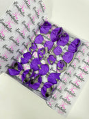 School Bundle - 3 Inch Bows - Purple & Metal Grey  - 10 Pack