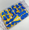 School Bundle - 5 Matching Pairs - Royal Blue & Yellow Gold - Clips & Bobbles