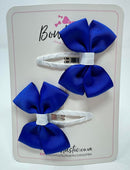 2.5 Inch Butterfly Snap Clips - Cobalt & White - 2 Pack