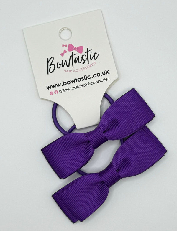 2.75 Inch Flat Bow Thin Elastic - Purple - 2 Pack