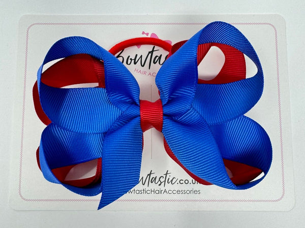 4 Inch 2 Layer Bow Bobble - Red & Royal Blue