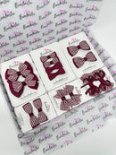 School Gingham Bundle - Wine Gingham - 14 Pack - Backing Cards Not Included