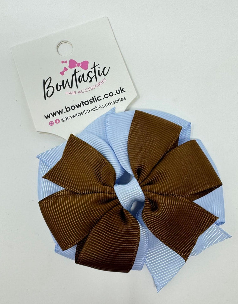 3 Inch Double Pinwheel Thin Elastic - Turftan & Bluebell