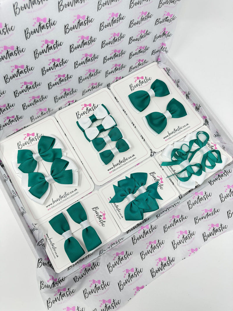 School Bundle - Jade Green & White - 14 Pack