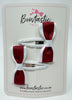 2.5 Inch Tuxedo Snap Clip - Wine & White - 2 Pack