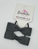 2.75 Inch Flat Bow Thin Elastic - Charcoal - 2 Pack