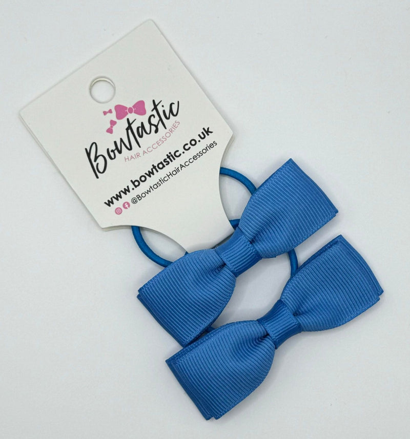 2.75 Inch Flat Bow Thin Elastic - Capri Blue - 2 Pack