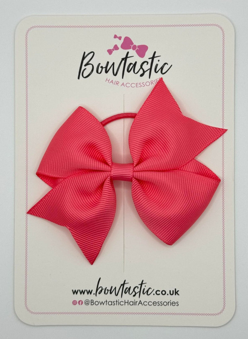 3.5 Inch Flat Bow Thin Elastic - Hot Pink