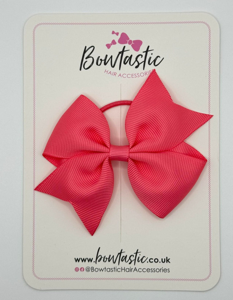 3.5 Inch Flat Bow Thin Elastic - Coral Rose