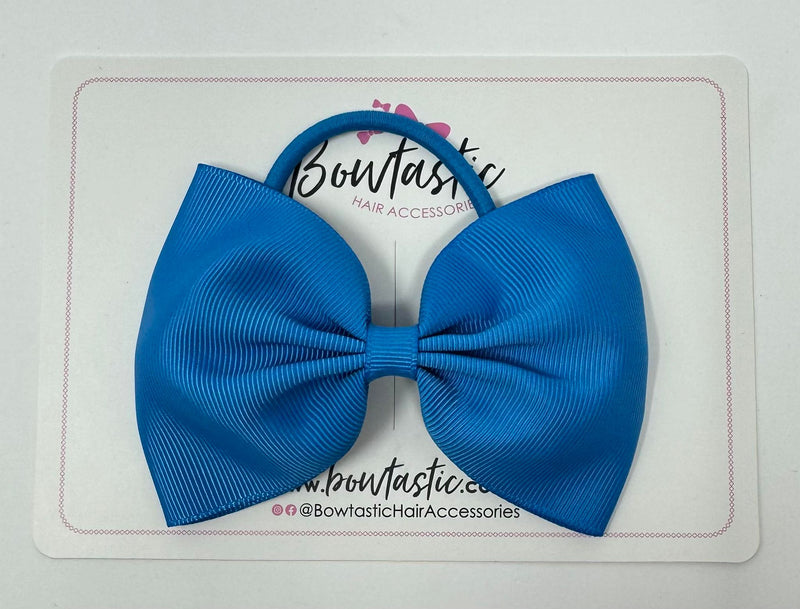 4.5 Inch Tuxedo Bow Bobble - Aegean Blue