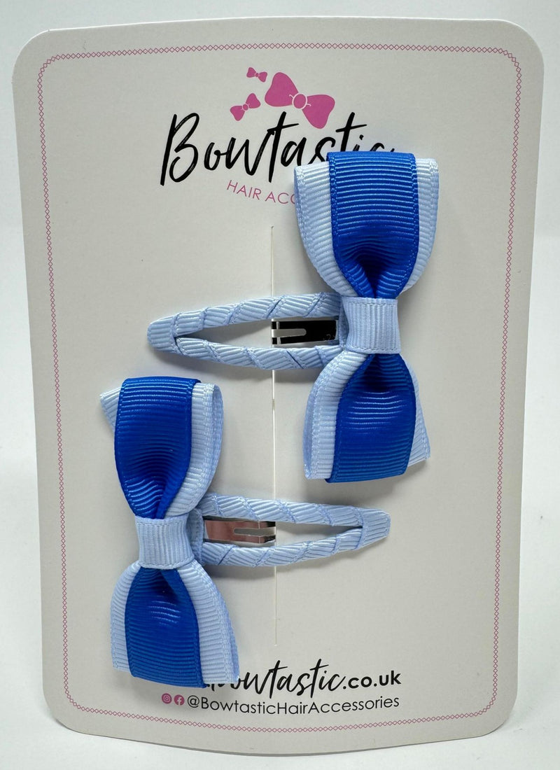 2.5 Inch Tuxedo Snap Clip - Royal Blue & Bluebell - 2 Pack