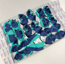 School Bundle - 5 Matching Pairs - Jade Green & Navy - Clips & Bobbles