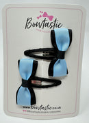 2.5 Inch Tuxedo Snap Clip - Black & Blue Topaz - 2 Pack