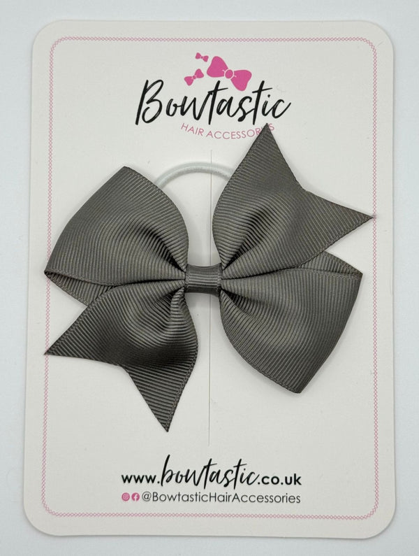 3.5 Inch Flat Bow Thin Elastic - Metal Grey