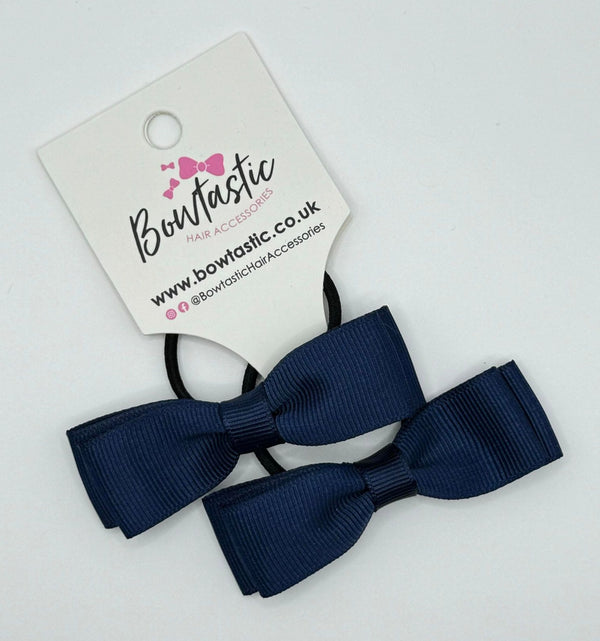 2.75 Inch Flat Bow Thin Elastic - Navy - 2 Pack