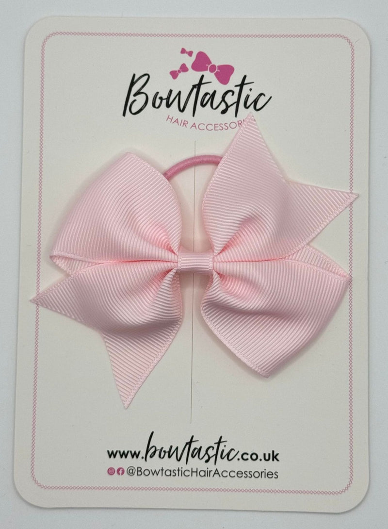 3.5 Inch Flat Bow Thin Elastic - Powder Pink