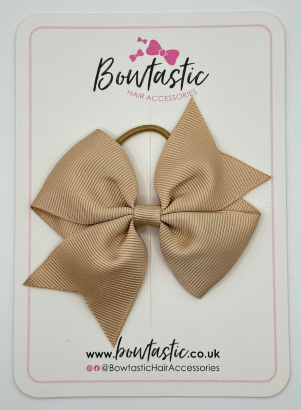 3.5 Inch Flat Bow Thin Elastic - Tan