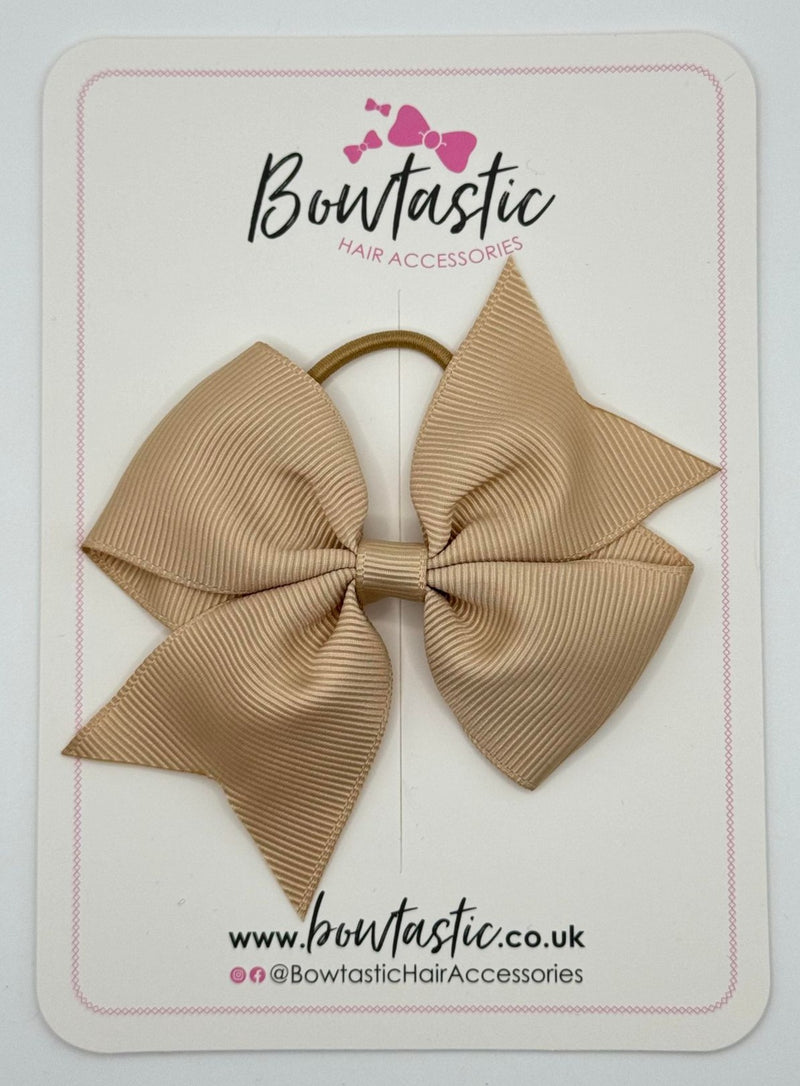 3.5 Inch Flat Bow Thin Elastic - Tan