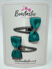 1.75 Inch Snap Clip - Jade Green & Metal Grey - 2 Pack
