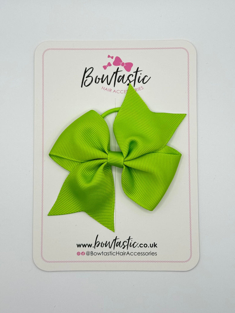 3.5 Inch Flat Bow Thin Elastic - Apple Green