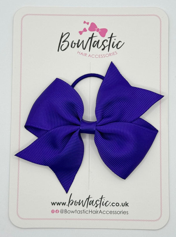 3.5 Inch Flat Bow Thin Elastic - Regal Purple