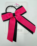 4.5 Inch Tail Bow Bobble - Shocking Pink & Black