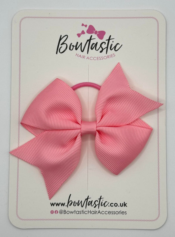 3.5 Inch Flat Bow Thin Elastic - Rose Pink