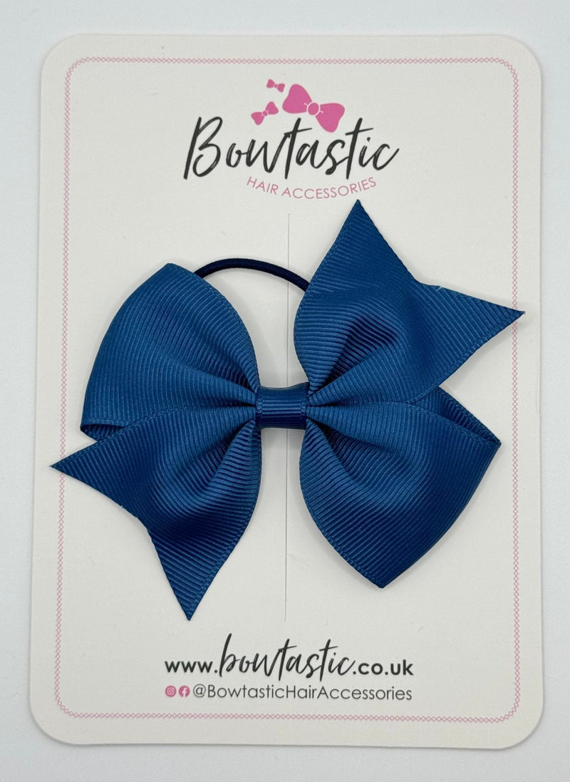 3.5 Inch Flat Bow Thin Elastic - Ink Blue