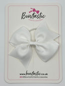 3.5 Inch Flat Bow Thin Elastic - White