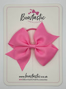 3.5 Inch Flat Bow Thin Elastic - Geranium Pink