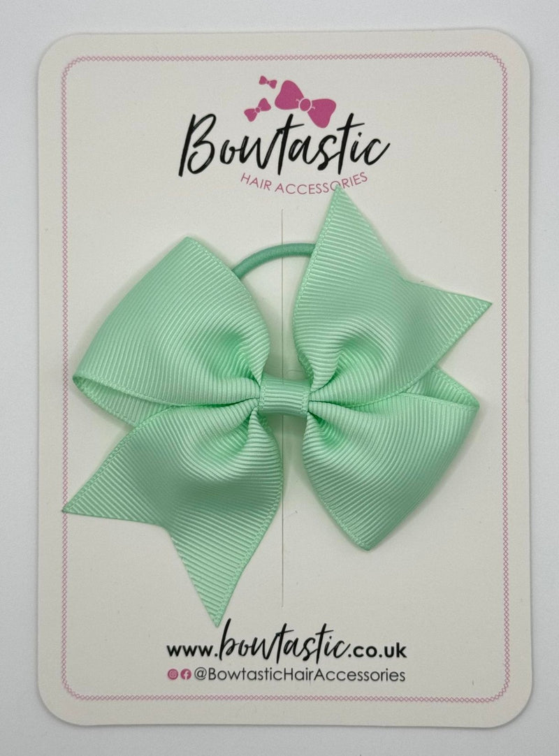 3.5 Inch Flat Bow Thin Elastic - Pastel Green