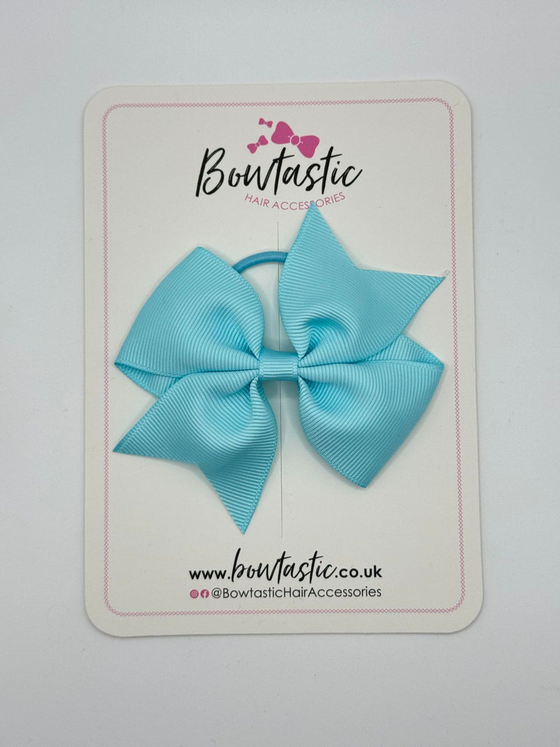 3.5 Inch Flat Bow Thin Elastic - Ocean Blue