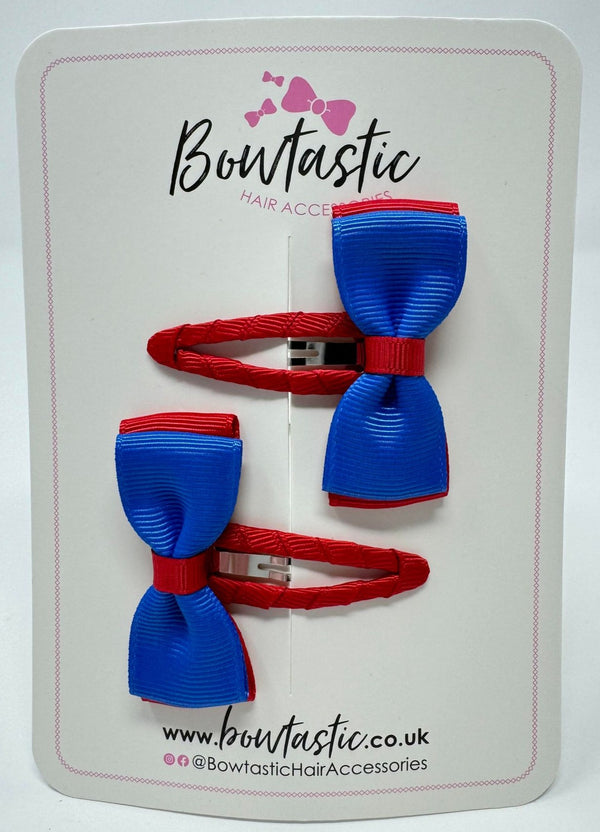 1.75 Inch Snap Clip - Royal Blue & Red - 2 Pack