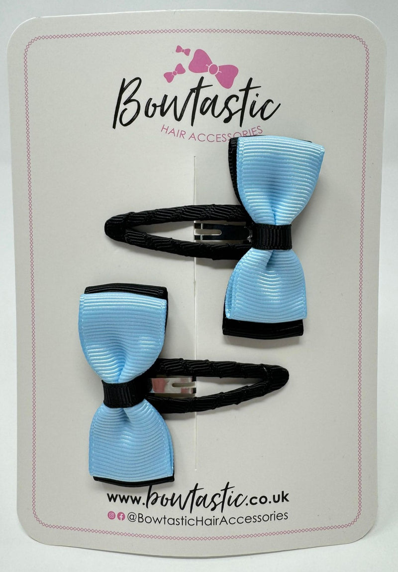 1.75 Inch Snap Clip - Black & Blue Topaz - 2 Pack