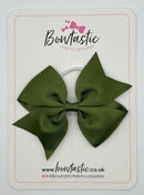 3.5 Inch Flat Bow Thin Elastic - Moss