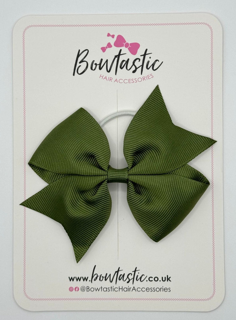 3.5 Inch Flat Bow Thin Elastic - Moss