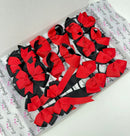 School Bundle - 5 Matching Pairs - Red & Black - Bobbles