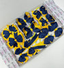 School Bundle - 5 Matching Pairs - Navy & Yellow Gold - Clips & Bobbles