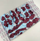 School Bundle - 5 Matching Pairs - Burgundy & Blue Topaz - Clips & Bobbles