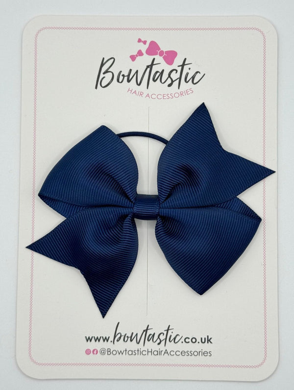 3.5 Inch Flat Bow Thin Elastic - Navy