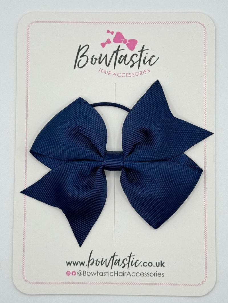 3.5 Inch Flat Bow Thin Elastic - Navy
