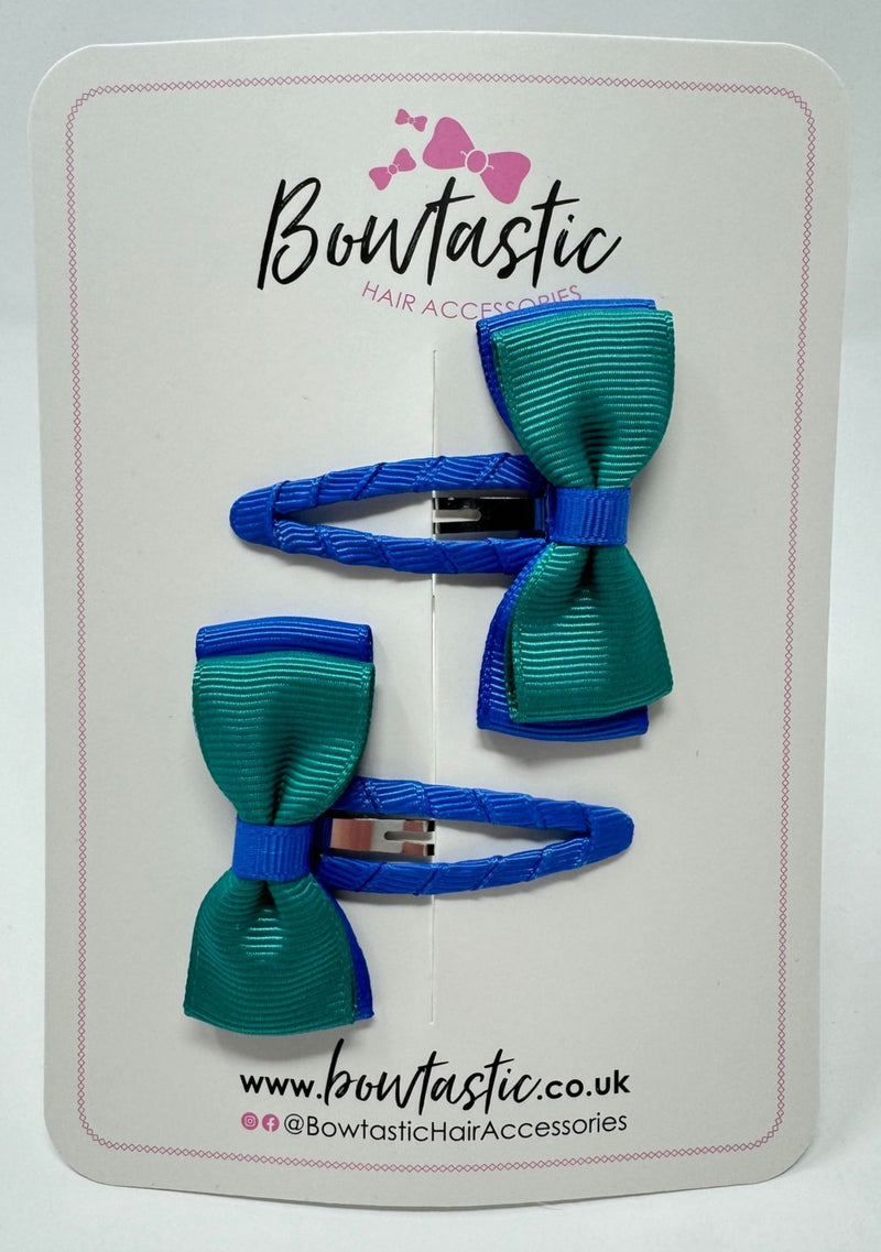 1.75 Inch Snap Clip - Royal Blue & Jade Green - 2 Pack