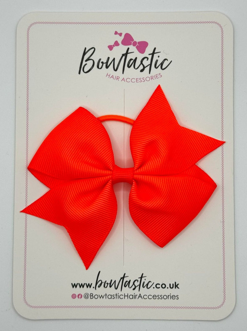 3.5 Inch Flat Bow Thin Elastic - Neon Orange