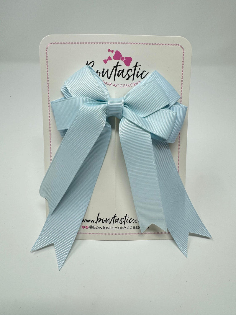 4 Inch Double Tail Bow - Blue Vapor