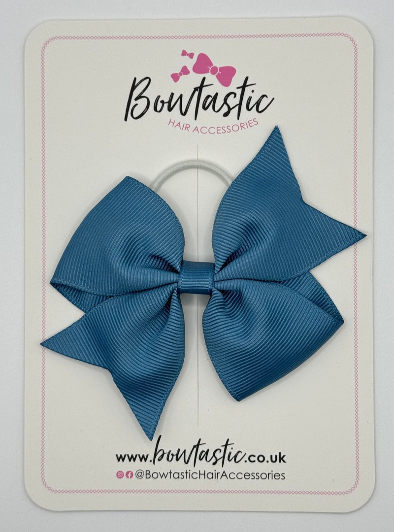 3.5 Inch Flat Bow Thin Elastic - Antique Blue