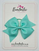 3.5 Inch Flat Bow Thin Elastic - Aqua