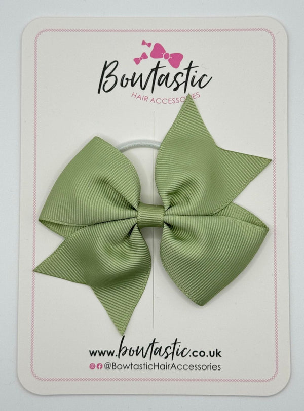 3.5 Inch Flat Bow Thin Elastic - Spring Moss