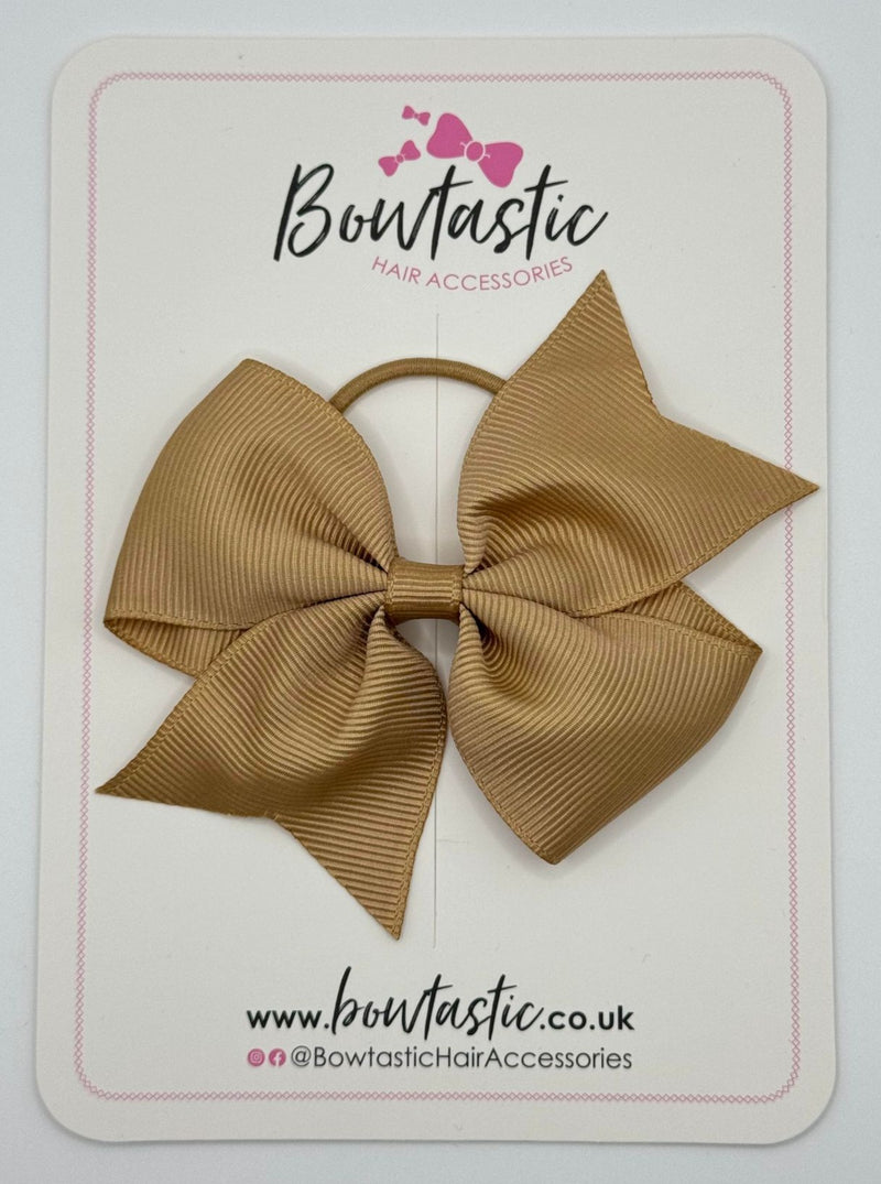 3.5 Inch Flat Bow Thin Elastic - Latte