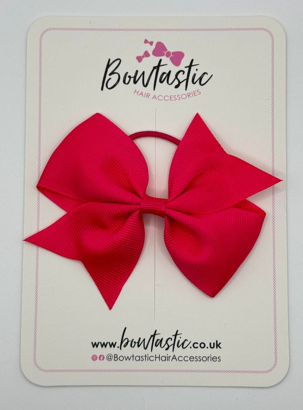 3.5 Inch Flat Bow Thin Elastic - Camellia Rose