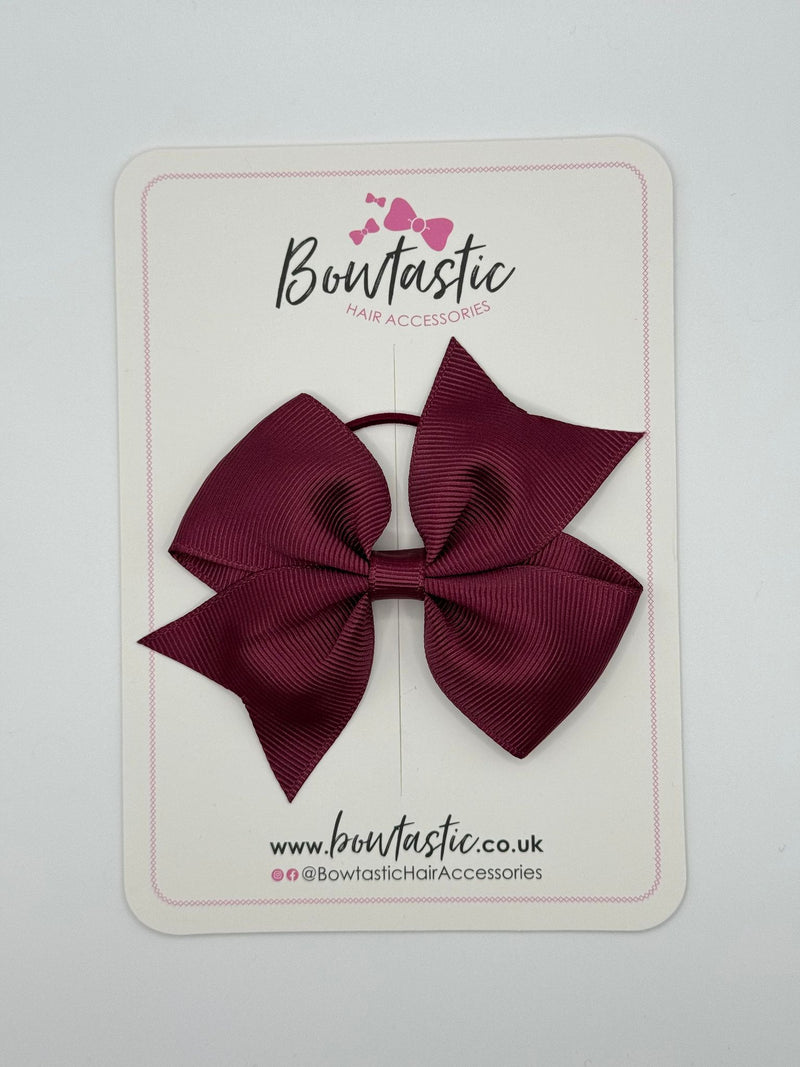 3.5 Inch Flat Bow Thin Elastic - Burgundy